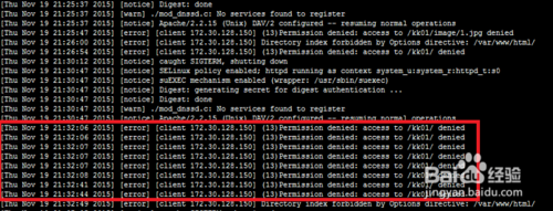 Permission denied: access to /kk01/ denied